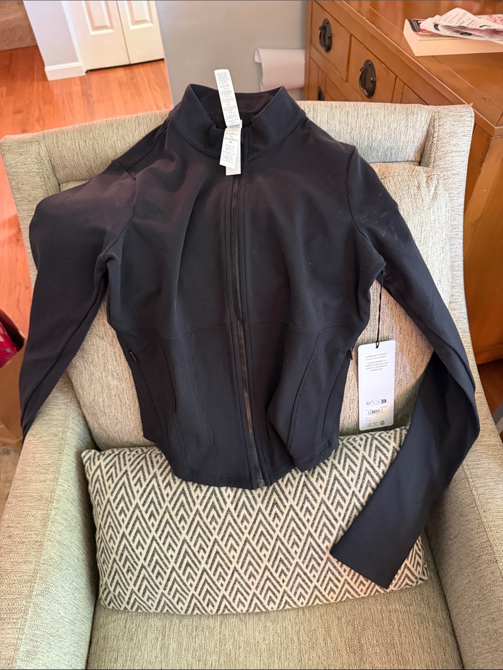 ALO Yoga Black Zip-Up Bomber Jacket